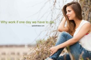 Why work if one day we have to die.